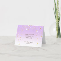 Baby shower de lune aux étoiles violettes