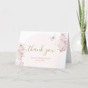 Carte De Remerciements Baby Shower de mariage floral papillons