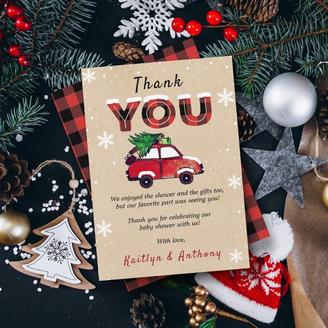 Carte De Remerciements Baby shower de Noël (Créateur téléchargé)