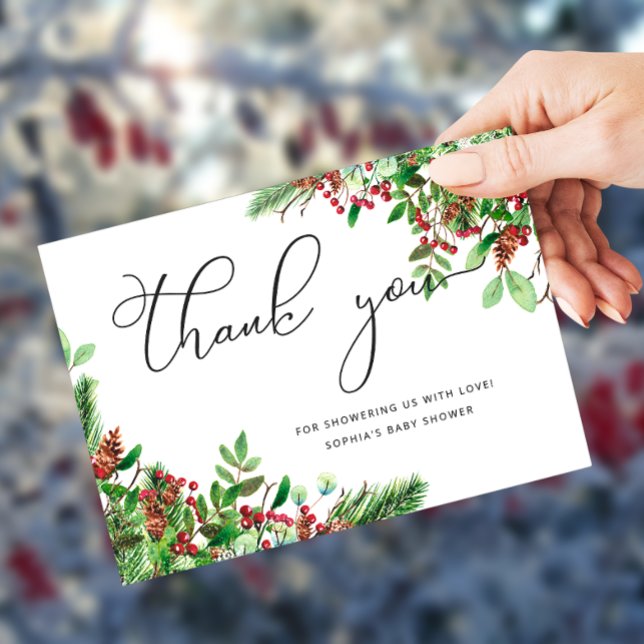 Carte De Remerciements Baby shower de Noël (Créateur téléchargé)