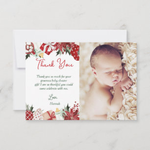 Carte De Remerciements Baby shower de Noël