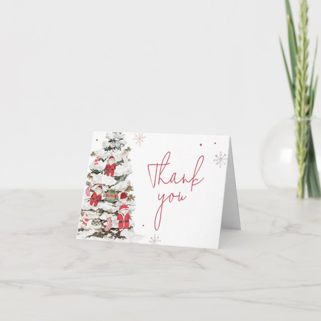 Carte De Remerciements Baby shower de Noël père Noël Baby Clothes (Devant)