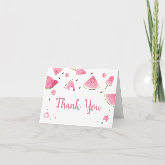 Carte De Remerciements Baby shower de pastèque Sweet Little Baby (Devant)