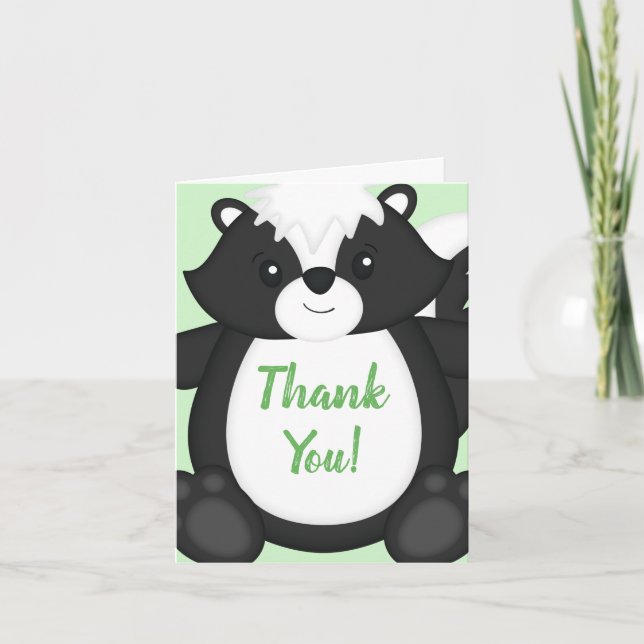 Carte De Remerciements Baby shower de peau Animaux boisés (Devant)