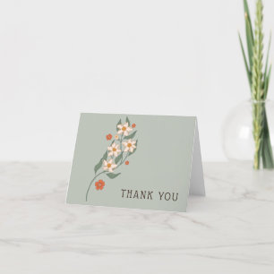 Carte De Remerciements Baby shower de petit Fleur sauvage Rustique Boho