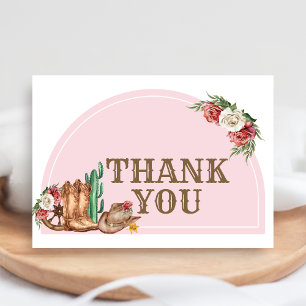 Carte De Remerciements Baby Shower de petite cowgirl