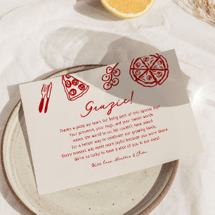 Carte De Remerciements Baby shower de pizza italienne Grazie