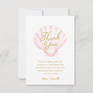 Carte De Remerciements Baby shower de plage d'été pour filles
