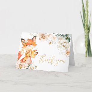 Carte De Remerciements Baby shower de renard forestier