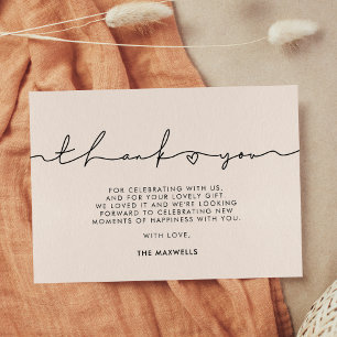 Carte De Remerciements Baby shower de script blanc mignon