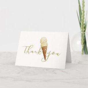 Carte De Remerciements Baby shower de script de crème glacée Scoop Elegan