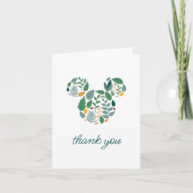 Carte De Remerciements Baby shower de souris botanique Mickey (Devant)