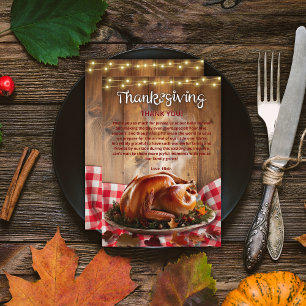 Carte De Remerciements Baby shower de Turquie rôti de Thanksgiving rustiq