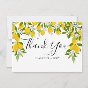 Carte De Remerciements Baby shower de verdure aux citrons en fleurs