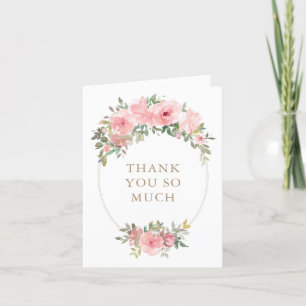 Carte De Remerciements Baby shower de verdure rose pâle