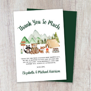 Carte De Remerciements Baby shower des bois