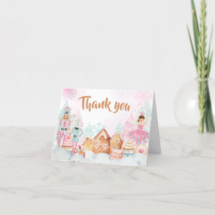 Carte De Remerciements Baby shower des flocons d'hiver de Nutcracker