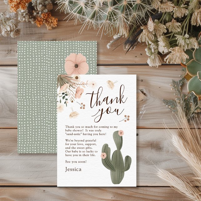 Carte De Remerciements Baby Shower Désert Chic (Elegant desert chic thank you cards )