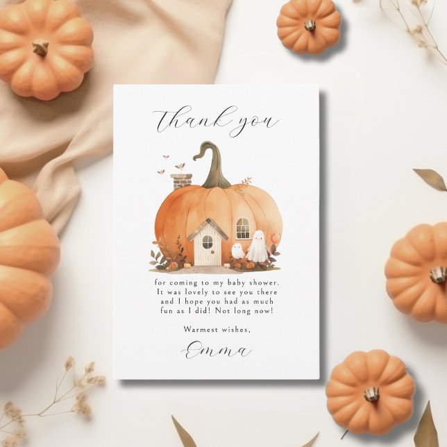 Carte De Remerciements Baby shower d'Halloween Neutre Sexe Cute (Créateur téléchargé)