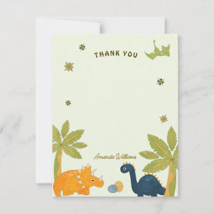 Carte De Remerciements Baby shower Dinosaur en caricature