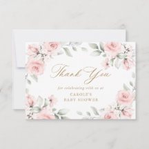 Baby shower d'or rose floral