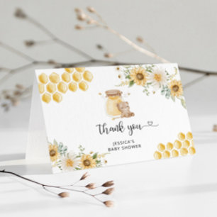Carte De Remerciements Baby shower d'ours au miel