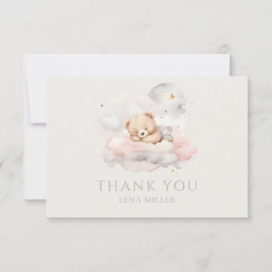 Carte De Remerciements Baby shower d'ours en peluche mignon