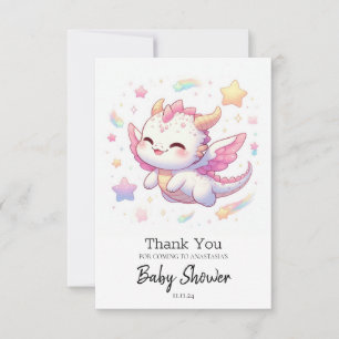 Carte De Remerciements Baby shower Dragon Simple