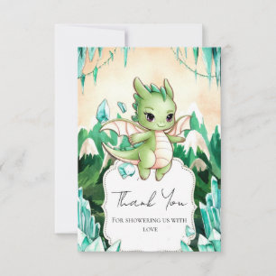 Carte De Remerciements Baby shower Dragon simple et heureux