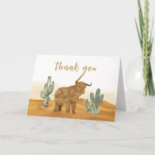 Carte De Remerciements Baby shower du désert du Boho Cactus Minimal de la
