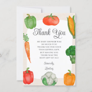 Carte De Remerciements Baby shower du marché agricole