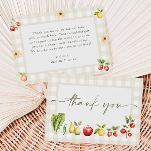 Carte De Remerciements Baby shower du marché des fermiers rustiques culti
