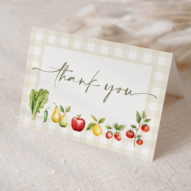 Carte De Remerciements Baby shower du marché des fermiers rustiques culti (Créateur téléchargé)