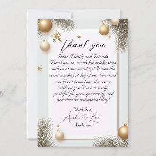 Carte De Remerciements Baby shower élégant du nouvel an Design Gold