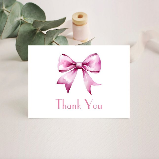 Carte De Remerciements Baby shower en ruban rose (Créateur téléchargé)