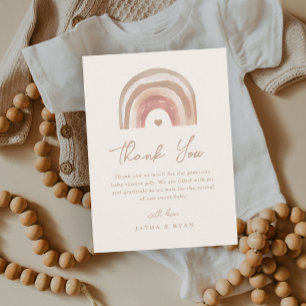 Carte De Remerciements Baby shower en terre cuite Boho Rainbow
