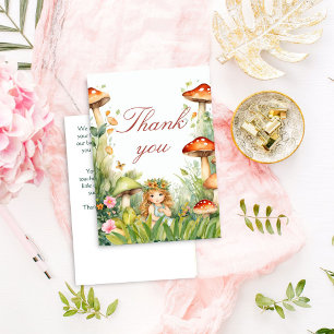 Carte De Remerciements Baby shower enchanté de fées de jardin
