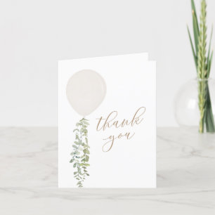 Carte De Remerciements Baby shower Eucalyptus à bulle blanche