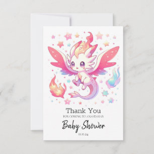 Carte De Remerciements Baby shower Fairytale Fiery