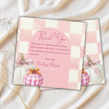 Baby shower fille Citrouille rose En vichy automne