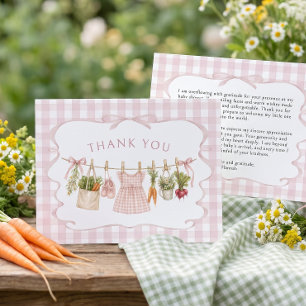Carte De Remerciements Baby Shower Fille Née Dans La Région