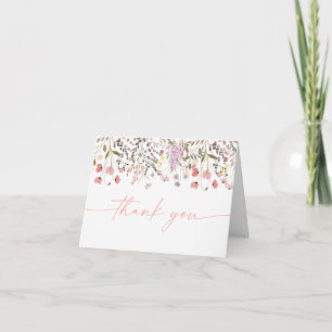 Carte De Remerciements Baby shower Fleur sauvage Baby In Bloom Boho