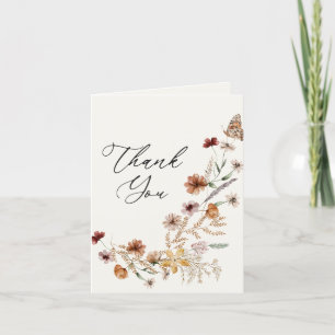 Carte De Remerciements Baby shower Fleur sauvage Boho Fall