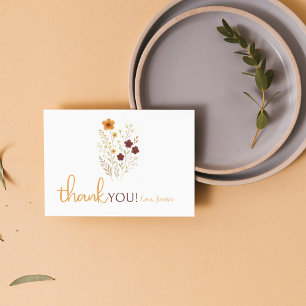 Carte De Remerciements Baby shower Fleur sauvage d'automne
