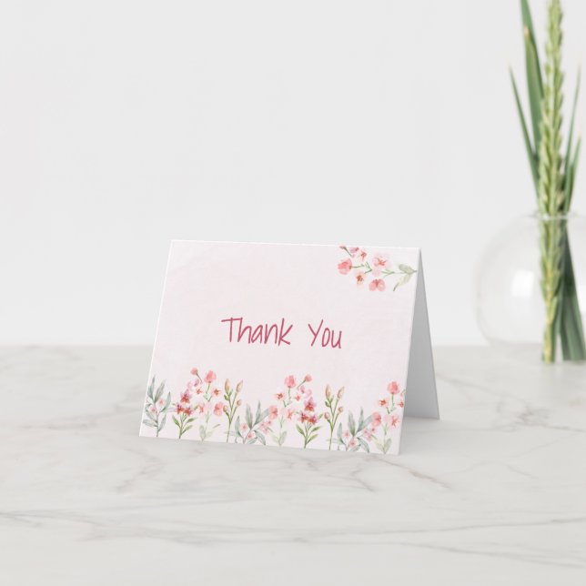 Carte de remerciements Baby shower Fleur sauvage r (Devant)