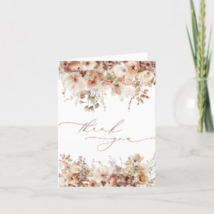 Carte De Remerciements Baby Shower Floral Automnal Bohème Aquarelle