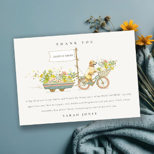 Carte De Remerciements Baby shower Floral Golden Retriever cultivé locale