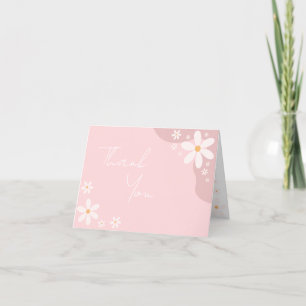 Carte De Remerciements Baby shower floral rose