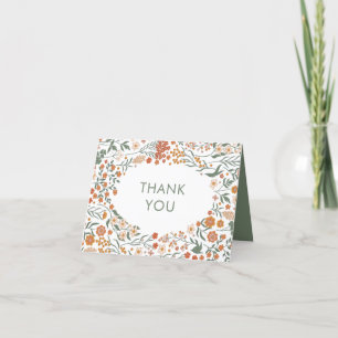 Carte De Remerciements Baby shower floral Super rétro moderne