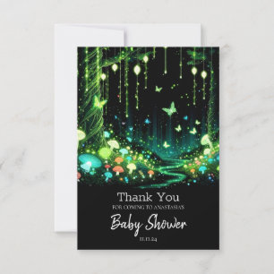 Carte De Remerciements Baby shower forestier minimaliste Whimsical Enchan